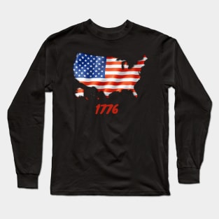 1776 USA Flag Long Sleeve T-Shirt